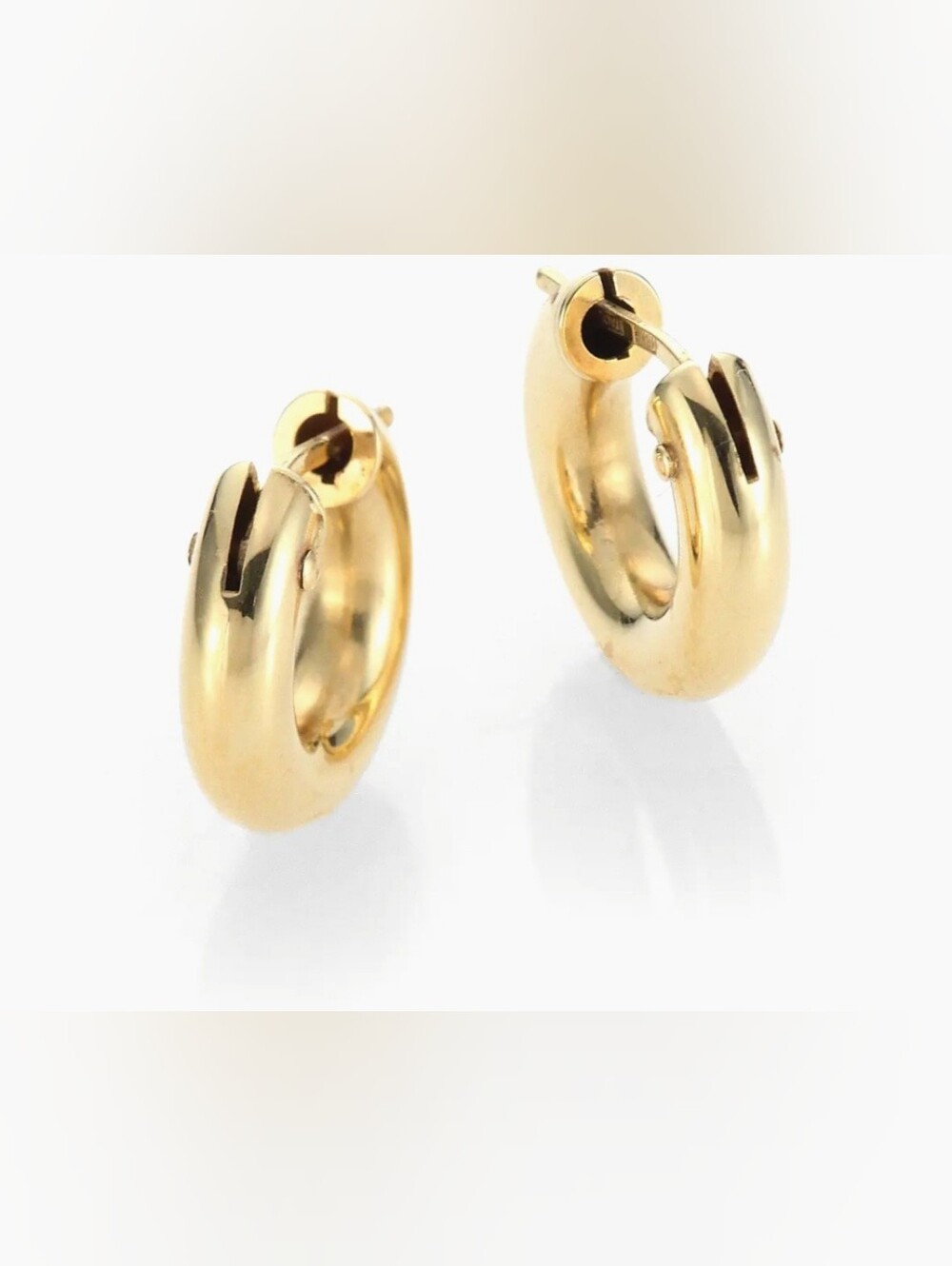 Roberto Coin 18kt YG Huggie Hoop Earrings/0.5"